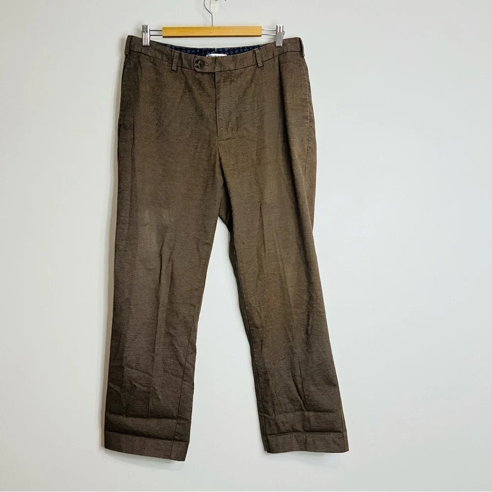 Peter Millar Brown Dress Straight Leg Trousers 35W